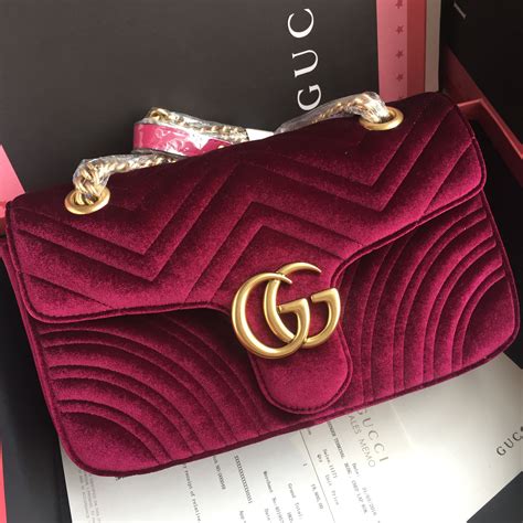 gucci red velvet bag dupe|gucci velvet marmont bag.